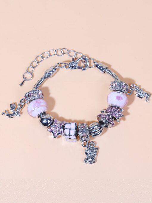 Baby Pink & Silver Charm
