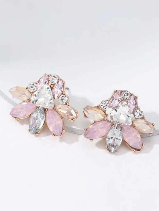 Multi-pink gemstone stud