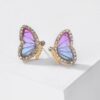 Rainbow Butterfly Stud Earrings