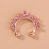 Rose Gold Sparkling Pink Nose Ring