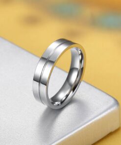 Men's Stainless Steel Silver Doubled Ring