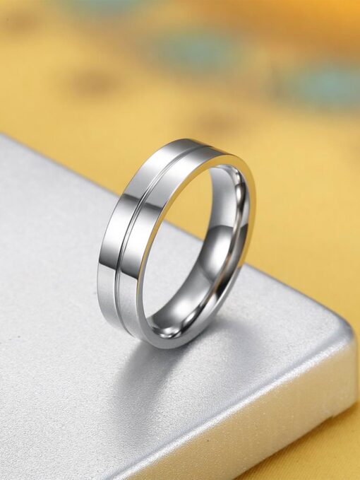 Men's Stainless Steel Silver Doubled Ring