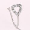 Sparkling Silver Heart Nose Ring