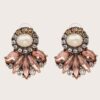 Sparkling Champagne Floral & Pearl Earrings