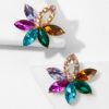 Sparkling Rainbow Flower Stud Earrings