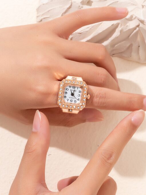 Sparkling Rose Gold Ring Watch