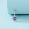 Sparkling Lilac Stud Belly Ring