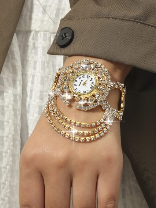 Sparkling Gold Tassel Bracelet Watch