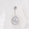 Sparkling Silver Water Drop Belly Ring