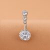 Sparkling Silver Triple Stud Belly Ring