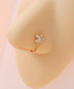 Gold Flower Star Nose Ring