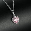 Pink & Silver Sparkling Heart Necklace