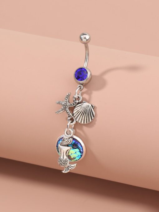 Sparkling Blue Sea Belly Ring