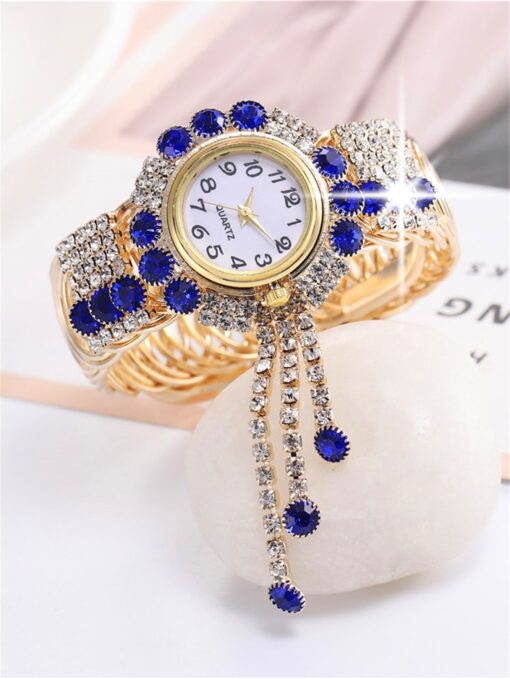 Royal Blue Sparkling Tassel Chain Watch