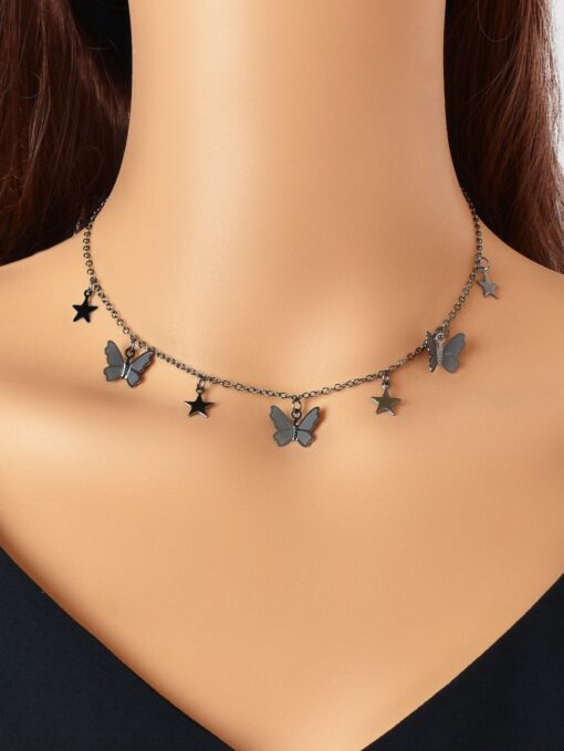 Black Necklace Butterfly
