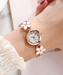 Wrist Watch White Flower Bracelet Watch