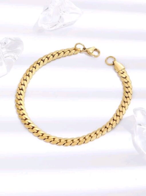Men's Stainless Steel Gold Twined Bracelet