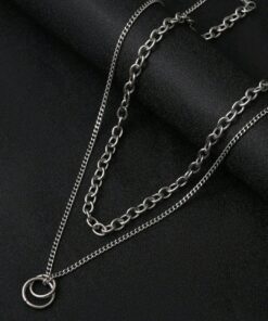 Men's Stainless Steel Two Set Silver Link Chain