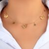 Gold Necklace Butterfly & Star Charm