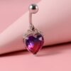 Royalty Purple Heart Belly Ring