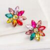 Stud Earrings Sparkling Floral Pair