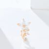 White Sparkling Flowers Belly Ring
