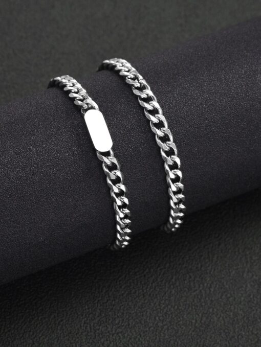 Men's Stainless Steel Two Set Silver Bracelet