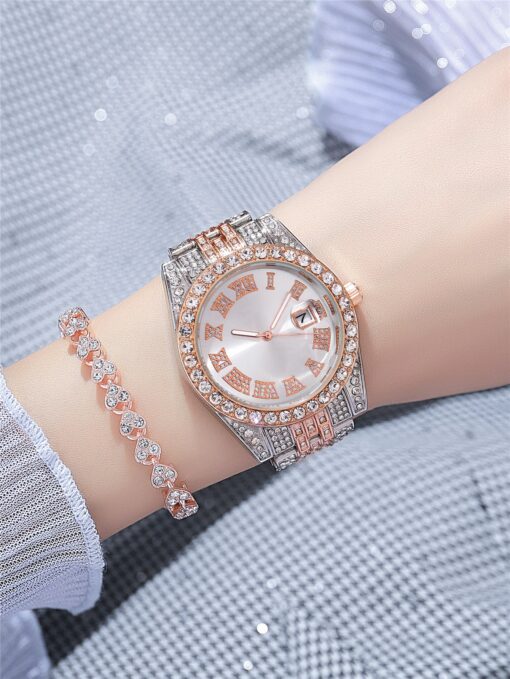 Rose Gold Watch Silver Watch Set