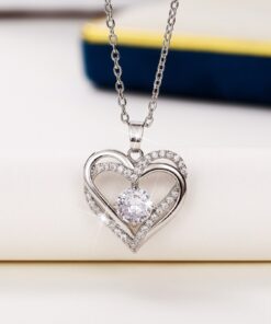 Silver Necklace Heart Pendant Necklace