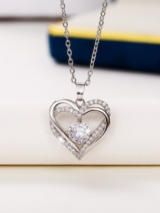 Silver Necklace Heart Pendant Necklace
