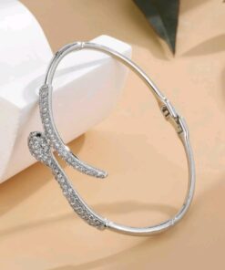 Silver bangle sparkling snake bangle bracelet