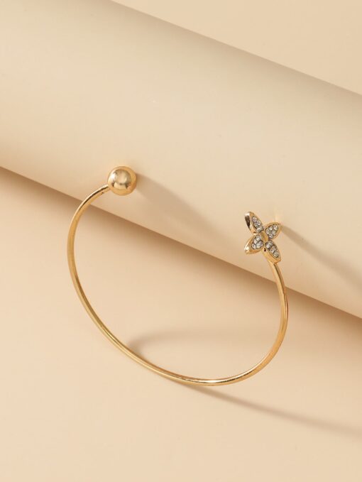 Gold bangle sparkling flower gold bangle bracelet