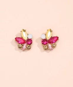 sparkling stones pink gemstone earrings