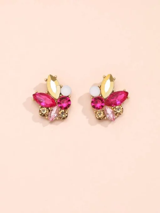 sparkling stones pink gemstone earrings