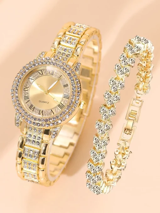 Sparkling Gold Watch Set