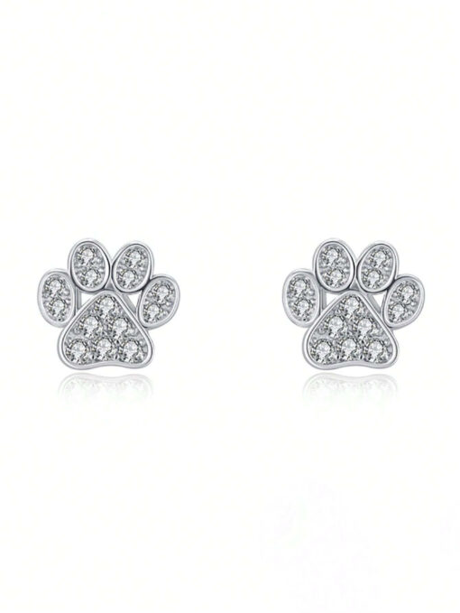 pet paws sterling silver earrings s925