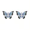 Sterling Silver Blue Butterfly Earrings S925