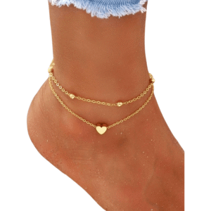 Gold Heart Charm Anklet