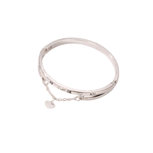 Silver Heart Bangle Bracelet