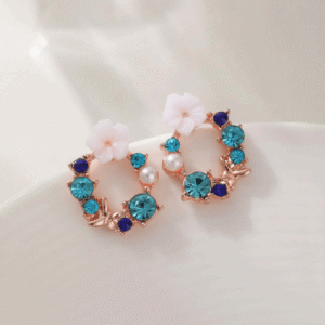 Floral Blue Earrings