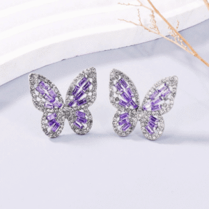 Purple Butterfly Earrings