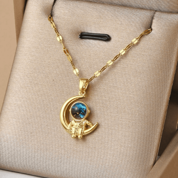 Golden Astronaut Necklace