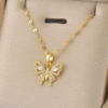 Golden Sparkling Butterfly Necklace