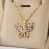 Golden Rainbow Butterfly Necklace