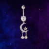 Silver Moon Belly Ring