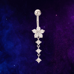 Silver Flower Belly Ring
