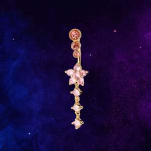Pink Flower Belly Ring