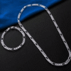 Men's Silver Bracelet & Chain Set