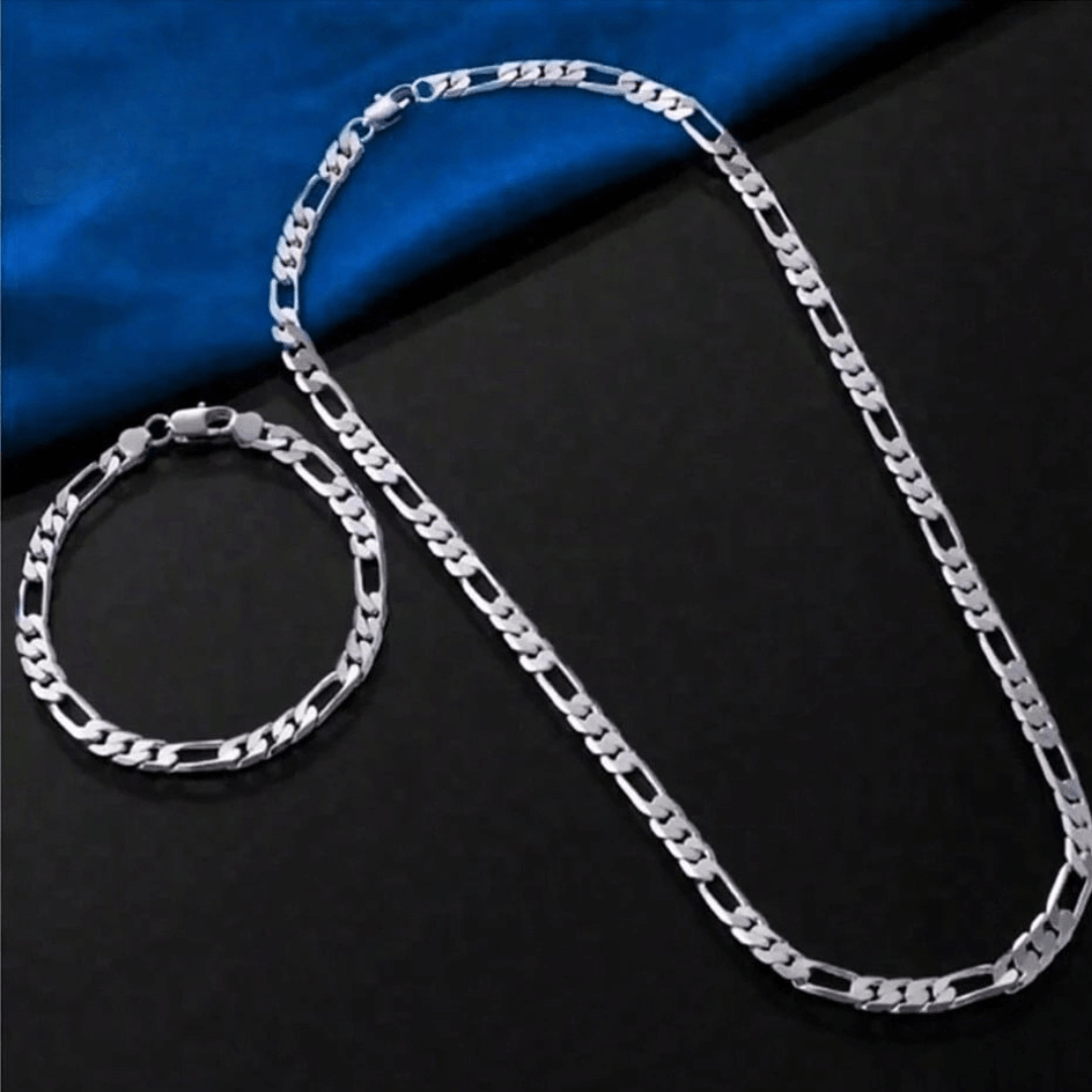 Untitled design - 2026-04-28T131116.915 (1) Men's Silver Bracelet & Chain Set